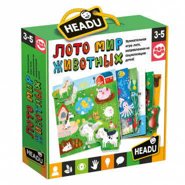 RU28702 Настольная игра для детей с 3 лет "Мир животных" Headu