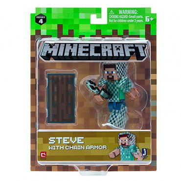 TM16493 Игрушка Фигурка Minecraft Steve in Chain Armor 8см Jazwares