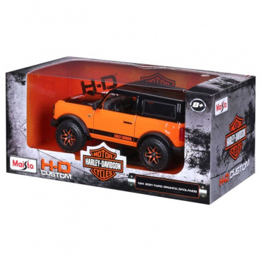 32272 Кастомизированная машинка-внедорожник die-cast Harley-Davidson 2021 Ford Bronco Badlands, 1:24