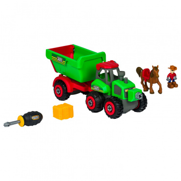 40081 Игровой набор Farm Трактор, Прицеп и акс. Nikko