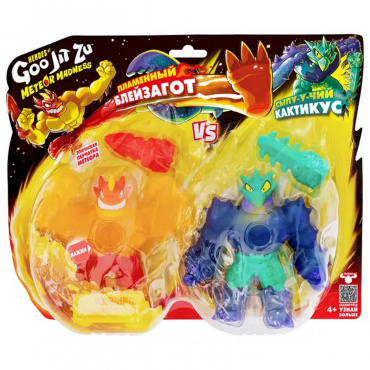 67959 Игровой набор Пламенный Блейзагот VS Кактикус Метеор Мэднесс тянущиеся фигурки GooJitZu