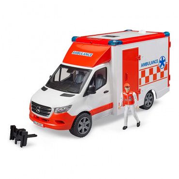 02676 Игрушка из пластмассы Bruder Машина скорой помощи Mercedes Sprinter с фигуркой