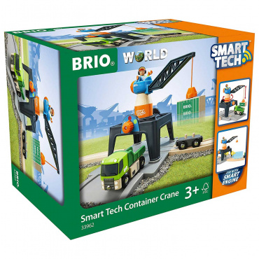 33962 BRIO Smart Tech Игровой набор Подъёмный кран, 6 элементов 25,5х21,6х17,5 см., кор. 25х20х17 см