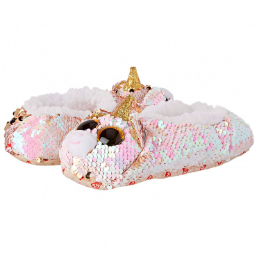 95561 Тапочки-носки детские с пайетками Единорог Fantasia серии TY Fashion размер L (23,2 см)