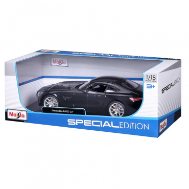 31398 Машинка die-cast Mercedes-AMG GT, 1:18, чёрная, открывающиеся двери