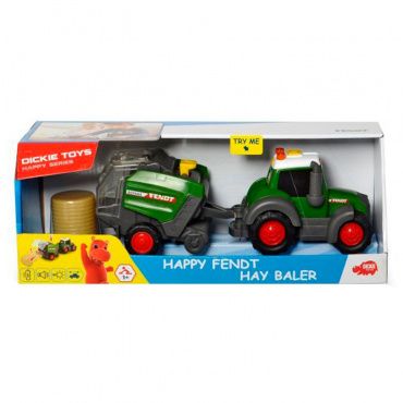 3815001 Игрушка Трактор Happy Fendt с прессом для сена на бат. (свет, звук), 30 см