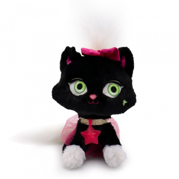 S21305 Игрушка Плюшевый чёрный котёнок со светящимися блёстками 20 см Shimmer stars