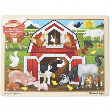 19061 Деревянная мозаика Животные с фермы 24 эл Melissa&Doug