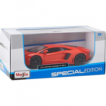 31210 Машинка die-cast Lamborghini Aventador LP 700-4, 1:24, оранжевая, открывающиеся двери