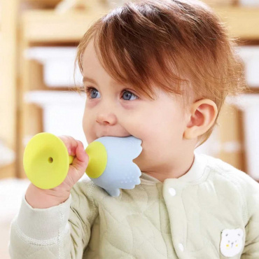 E0138_HP Погремушка "Малышам" Голубой цветок, 3в1