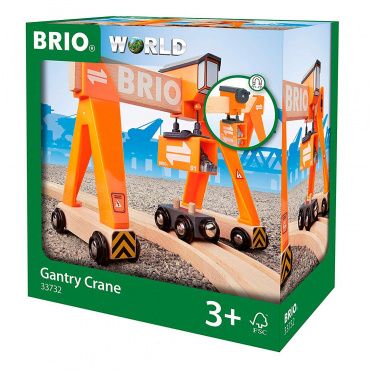 33732 BRIO Игрушка. Портовый кран с магн. кабиной и вагончиком с грузом, кор