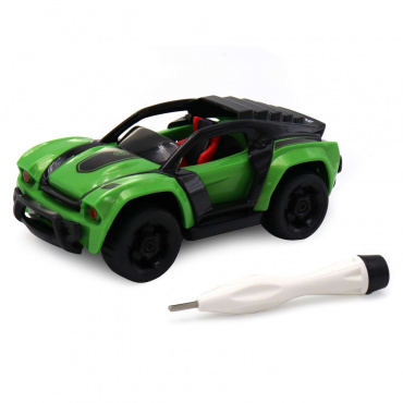 YS0281482 Игрушка Машинка DIY 13 см, металлическая, зеленого цвета с аксессуарами Funky toys