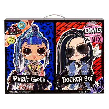567288 Набор из 2 кукол LOL Surprise OMG Rocker Boi и Punk Grrrl серия Remix