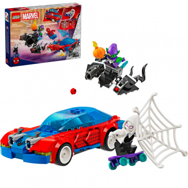 76279 Конструктор Супергерои "Гоночный автомобиль Человека-Паука и Зелёный гоблин"