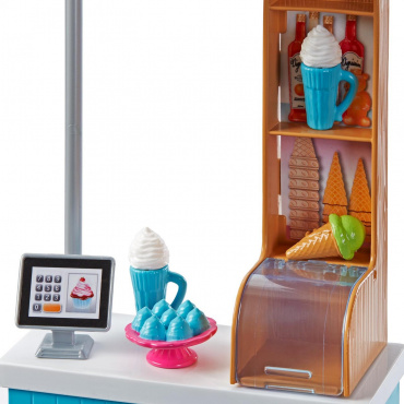 GBK87 Игровой набор Кафе-мороженое с куклой Барби и Челси