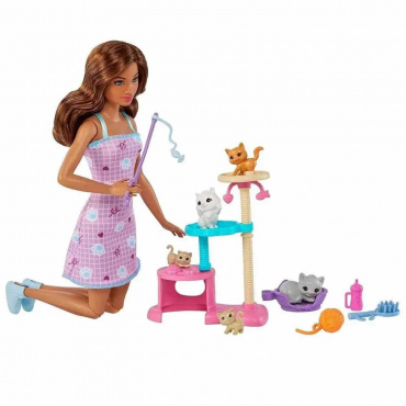 HHB70 Кукла Barbie. Игровой набор Barbie и котята