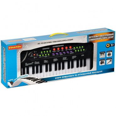 ВВ4945 Инструмент музык. на бат. Синтезатор Клавишник Bondibon, 37 клавиш, с микрофон и блок питания