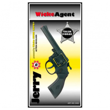 0432F Игрушка Пистолет Jerry 8-зарядные Gun, Western 192mm, упаковка-карта (Sohni-Wicke)