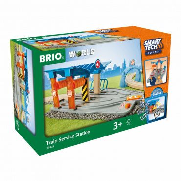 33975 BRIO Smart Tech Sound станция для ремонта поездов с тоннелем,звук,2 эл.,32х13х20см,кор.