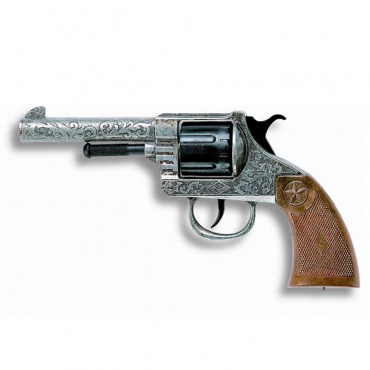 0197/46 Игрушка Пистолет Oregon Metall Western 21,5cm, упаковка-вешалка, 12 зарядов, (Edison)