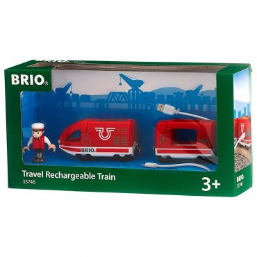 33746 BRIO Игрушка Пассажирский поезд,движ.вперед-назад с USB подзарядкой,1 фиг.,18х4х5см,кор.