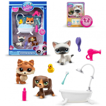 00638_LPS Набор "Груминг спа": три фигурки мини-животных с аксессуарами, коллекция Littlest Pet Shop