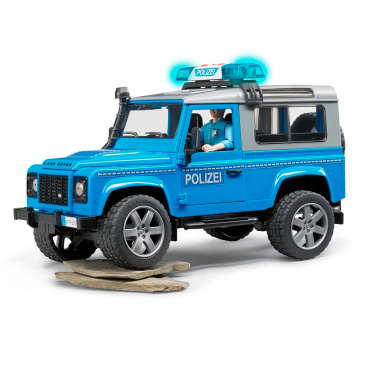 02597 Игрушка из пластмассы Внедорожник Land Rover Defender Station Wagon Полицейская с фигуркой