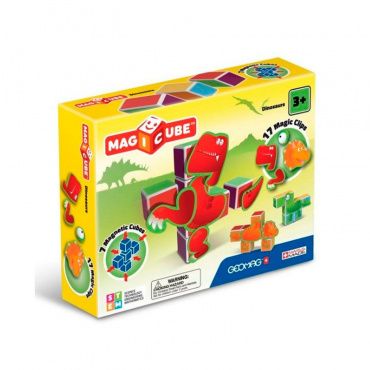 GEO141 Набор Магнитные кубики Magicube Динозавры (7 шт) TM toys