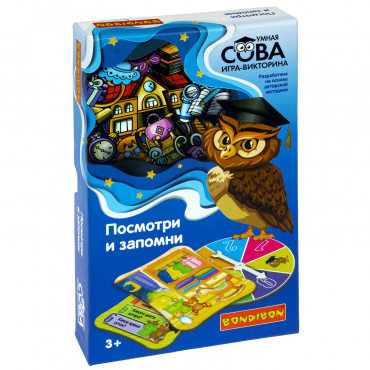 ВВ4004 Игра-викторина Умная Сова «Посмотри и запомни», Box 21x3x13
