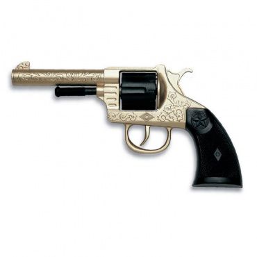 0197/56 Игрушка. Пистолет Oregon Metall Gold Western 21,5см