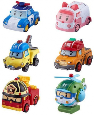 ZR-915 Игровой набор Robocar Poli из 6 трансформеров мини