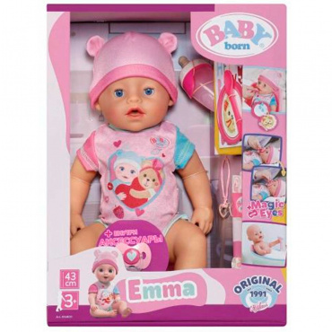42482 Игрушка BABY born Интерактивная кукла Эмма с магическими глазками, 43 см.