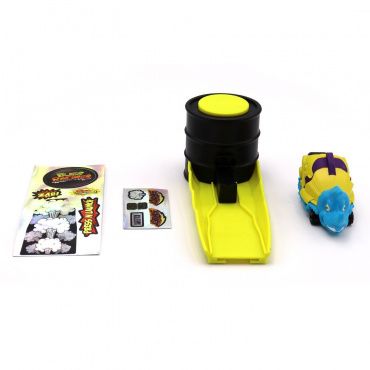 K02BR003-5 Игровой набор "Гонка жуков" с 1 машинкой и пуск.механизм.желто-синий Носорог Koleops Bugs