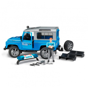 02597 Игрушка из пластмассы Внедорожник Land Rover Defender Station Wagon Полицейская с фигуркой