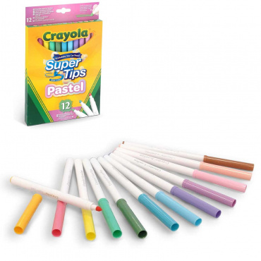 58-7515 12 Cмываемых фломастеров пастельных цветов Super Tips