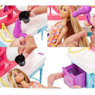 HKV00 Игровой набор Туалетный столик Barbie с аксессуарами