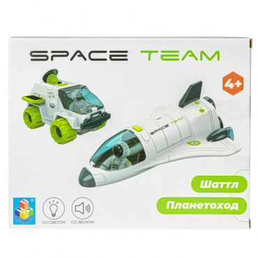Т21429 1toy Space Team 2 в 1 Космический набор (шаттл свет, звук, фрикц. планетоход, 2 космонавта), 