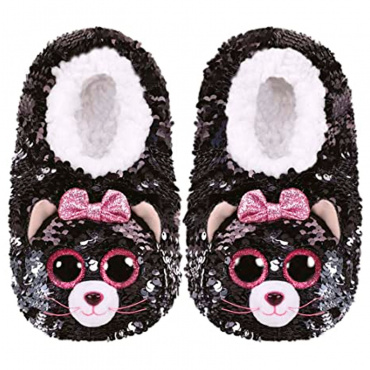 95560 Тапочки-носки детские с пайетками Кошка Kiki серии TY Fashion размер L (23,2 см)