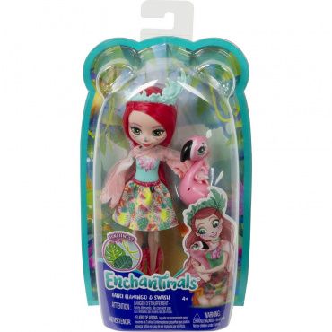 GFN42 Кукла Enchantimals Фэнси Флэминг с питомцем, 15 см + 4 см