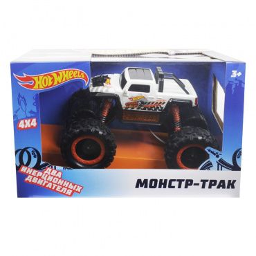 Т14092 Игрушка Hot Wheels монстр-трак фрикционный, 1:16, с аммортизаторами, свет. эфф., бел.