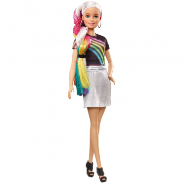 FXN96 Кукла Барби Радужное сияние волос, 29 см