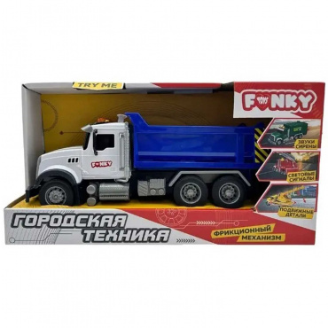FT1202611 Игрушка "Городская техника" фрикционная машина самосвал , 32 см, свет, звук, Funky Toys FT1202611 Игрушка "Городская техника" фрикционная машина самосвал , 32 см, свет, звук, Funky Toys