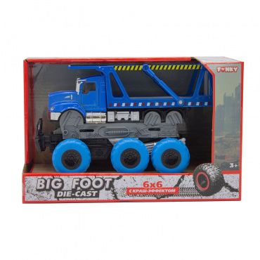 FT61091 Игрушка Машина-транспортер с краш-эффектом, кабина die-cast,фрикционная,6*6, 1:43 Funky toys