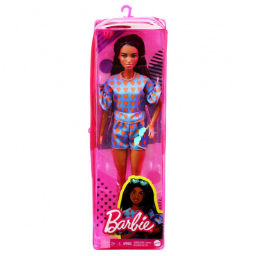 GRB63 Кукла Барби серия "Игра с модой" В голубом костюме с сердечками