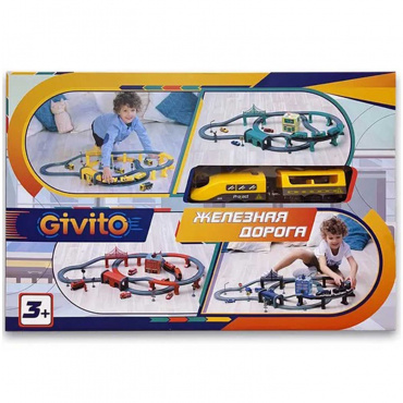 G201-001 Игрушка Железная дорога "Строительная площадка, 92 предмета", на батарейках со звуком