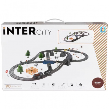 Т24156 Игрушка 1toy InterCity Diesel набор ж/д "Фермер", свет, звук, 90 дет.