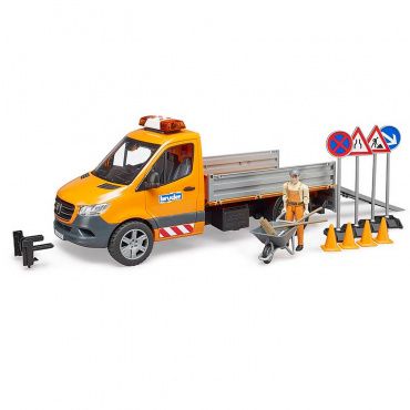 02677 Игрушка из пластмассы Bruder Машина дорожной службы Mercedes Sprinter с фигуркой