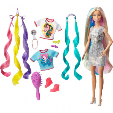 GHN04 Кукла Barbie Радужные волосы. 29 см