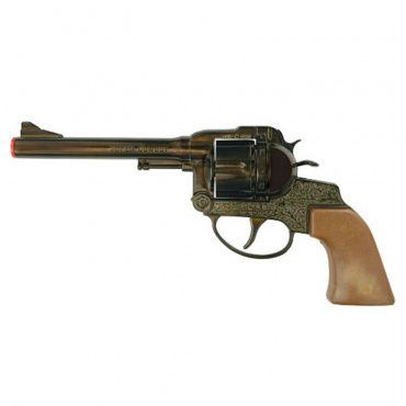 0448F Игрушка Пистолет Super Cowboy 12-зарядные Gun, Western 230mm, упаковка-карта (Sohni-Wicke)