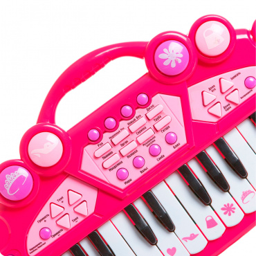 ВВ4392 Инструмент музыкальный на батар. cинтезатор Bondibon, 24 клавиши, свет.эфф, ритмы, дем.мелоди